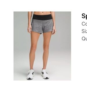 EUC!! Lululemon Speed Up Black Gray Lined Athletic Running Shorts 4" inseam 8